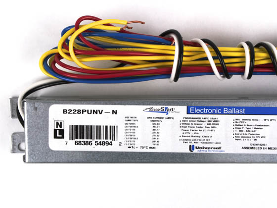 Universal B228PUNV-N010C Electronic Ballast 120V to 277V for (2) F28T5