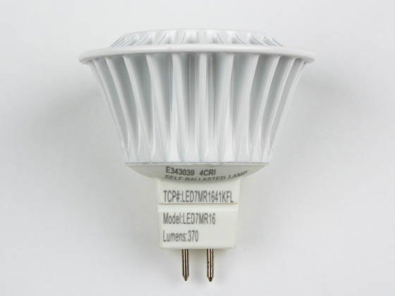 TCP LED7MR1641KFL 35 Watt Equiv., 7 Watt, LED MR-16 DIMMABLE 4100K Flood Lamp with GU5.3 Base