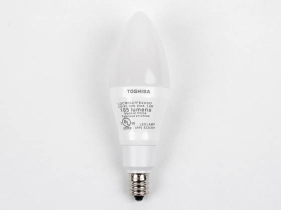 Toshiba 4B11/27CF-UP T4B11/27CF-UP 25W Incandescent Equivalent, Dimmable, 25,000 Hour,  3.8 Watt, 120 Volt Warm White LED Frosted Decorative Bulb