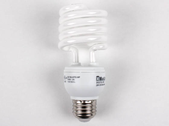 MaxLite 70843 SKS23T2DL (23W, 5000K) 100 Watt Incandescent Equivalent, 23 Watt, 120 Volt Bright White Spiral CFL Bulb
