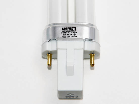Greenlite Corp. 512444 7W/TT/2P/27K 7 Watt 2-Pin Very Warm White Single Twin Tube CFL Bulb