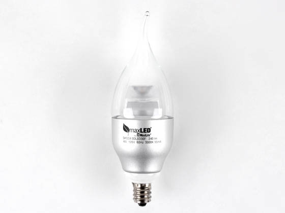 MaxLite M71638 SKCC4.0DLED30F 25W Incandescent Equivalent, 4 Watt, 120 Volt Warm White Dimmable LED Decorative Bulb