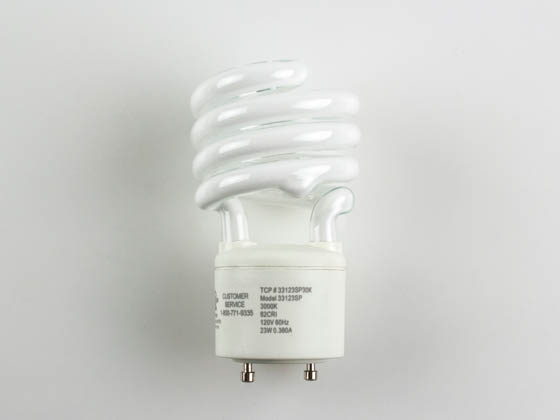 TCP TEC33123SP-30K 33123SP30K 23W Soft White GU24 Spiral CFL Bulb