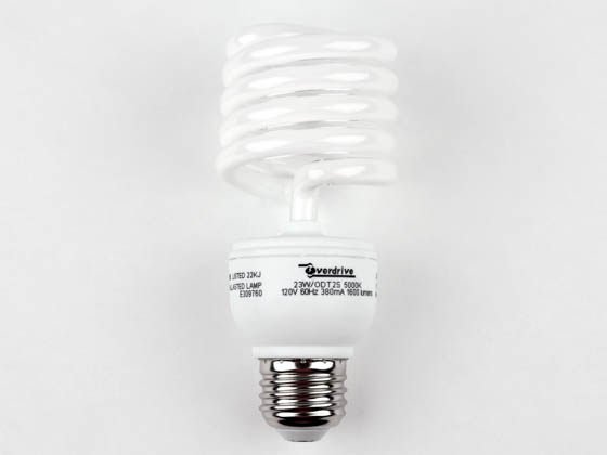 Overdrive 23W/ODT2S/50K 23W, Bright White Spiral CFL