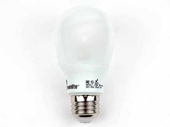 Greenlite Corp. 350626 9W/ELX/27K 40 Watt Incandescent Equivalent, 9 Watt, 120 Volt A-Style CFL Bulb
