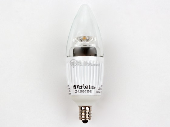 Verbatim Americas LLC 97801 CD-L300-C30-E 40W Incandescent Equivalent, 15000 Hour,  5 Watt, 120 Volt Warm White DIMMABLE LED Decorative Bulb