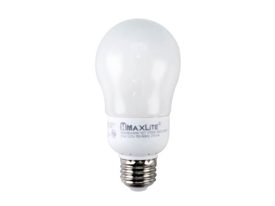 MaxLite M31533 SKB13EAWW-107 13W Warm White A Style CFL Bulb, E26 Base