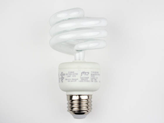 TCP TEC801019-50 80101950K 19W Bright White Spiral CFL Bulb, E26 Base