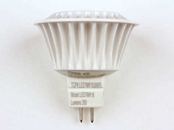 TCP LED7MR1630KFL 35 Watt Equiv., 7 Watt, LED MR-16 DIMMABLE 3000K Flood Lamp with GU5.3 Base