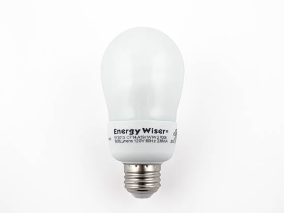 Bulbrite 512013 CF14A19/WW 14W A Style Warm White CFL Bulb, E26 Base