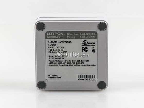 Lutron Electronics L-BDG-WH Lutron Caseta Wireless Smart Bridge, White