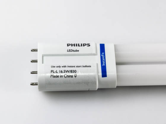 Philips Lighting 456632 16.5PL-LED/24-3000 IF Philips Non-Dimmable 16.5W 3000K 4 Pin Single Twin Tube PLL LED Bulb, Ballast Compatible