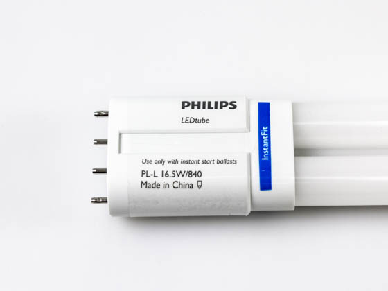 Philips Lighting 456657 16.5PL-LED/24-4000 IF Philips Non-Dimmable 16.5W 4000K 4 Pin Single Twin Tube PLL LED Bulb, Ballast Compatible