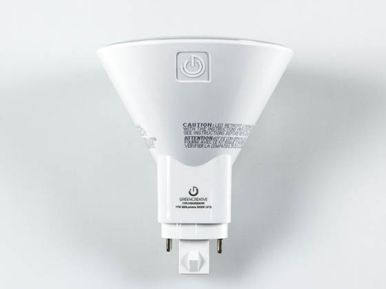 Green Creative 97670 11PLVG4/830/DIR 11W 4 Pin Vertical 3000K G24q LED Bulb, Uses Existing Ballast