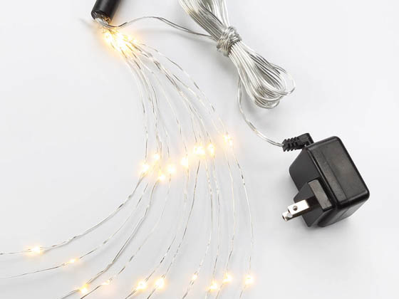 Bulbrite 810065 LED/STAR/SIL/M/27K 10 Foot AC Powered Multi LED String Lights