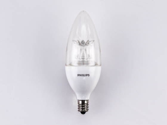 Philips Lighting 457127 4.5B12/LED/827-22/E12/DIM 120V Philips Dimmable Warm Glow 4.5W 2700K to 2200K Decorative LED Bulb
