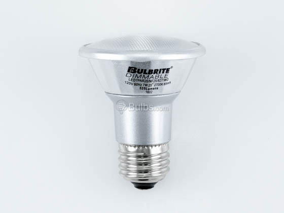 Bulbrite 772710 LED7PAR20/NF25/827/WD Dimmable 7W 2700K 25° PAR20 LED Bulb, Enclosed and Wet Rated
