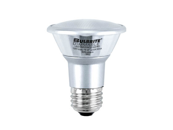 Bulbrite 772718 LED7PAR20/FL40/840/WD Dimmable 7W 4000K 40° PAR20 LED Bulb, Enclosed and Wet Rated