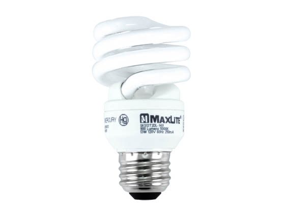 MaxLite 76648 SKS13T2DL-149 13W Bright White Spiral CFL Bulb, E26 Base