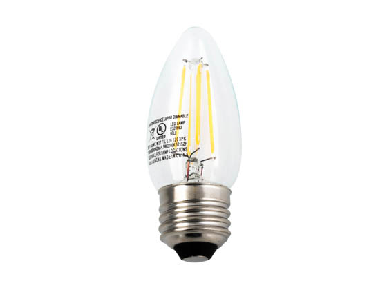 Lighting Science FG-02534 LSPro B11 40WE W27 FIL E26 120 3PK Dimmable 4.5W 2700K Filament LED Bulb, 3 Pack