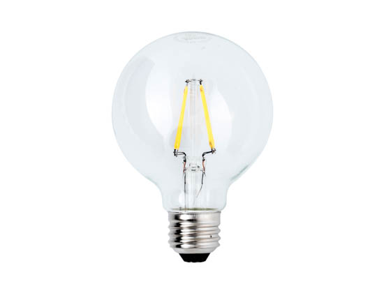 Satco Products, Inc. S9563 4.5G25/CL/LED/E26/27K/120V Satco Dimmable 4.5W 2700K G25 Filament LED Bulb, Rated for Enclosed Fixtures