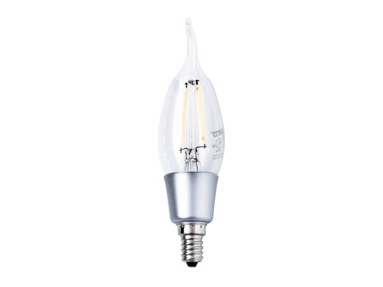 Satco Products, Inc. S9572 2.5W CFC/LED/27K/120V Satco Dimmable 2.5W 2700K CA11 Decorative Filament LED Bulb, Enclosed Fixture Rated