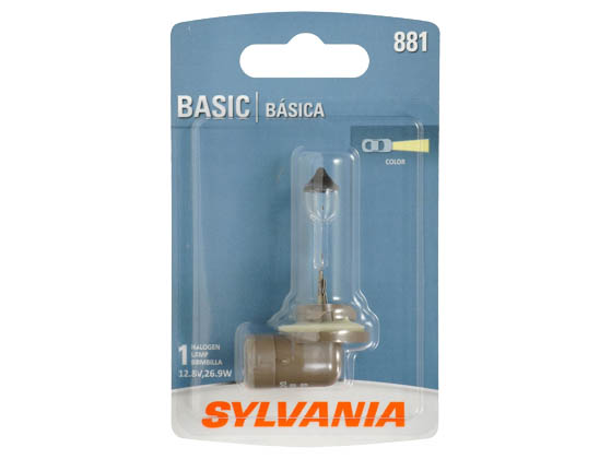 Sylvania 35453 881.BP EN-SP 1/SKU 10/BX 100/CS 881 Basic Halogen Fog Bulb