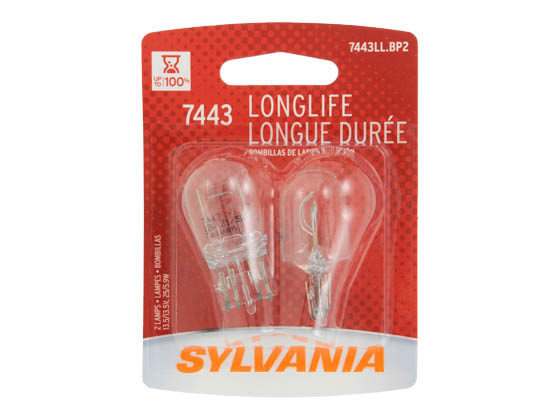 Sylvania 32610 7443LL.BP2  2/SKU  20/BX  200/CS 7443 Long Life Automotive Bulb