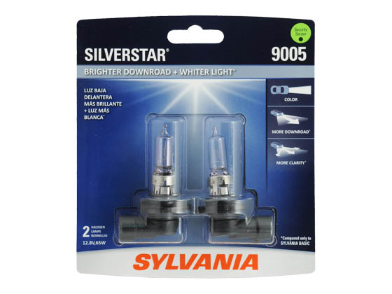 Sylvania 36188 9005ST.BP2 EN-SP 2/SKU 8/BX 80/CS 9005 SilverStar Halogen Headlight