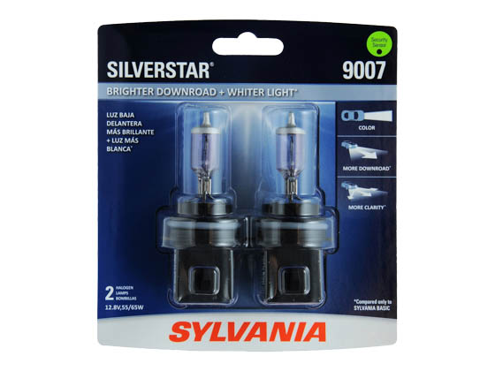 Sylvania 36192 9007ST.BP2 EN-SP 2/SKU 8/BX 80/CS 9007 SilverStar Halogen Headlight