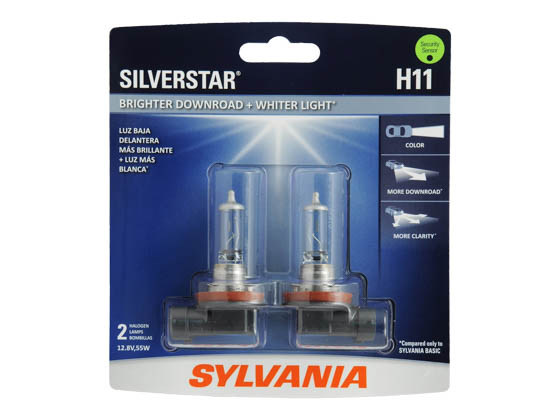 Sylvania 36200 H11ST.BP2 EN-SP 2/SKU 8/BX 80/CS H11 SilverStar Halogen Headlight