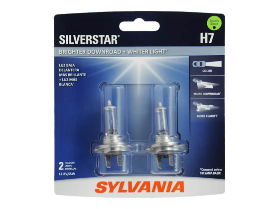 Sylvania 36198 H7ST.BP2 EN-SP 2/SKU 8/BX 80/CS H7 SilverStar Halogen Headlight