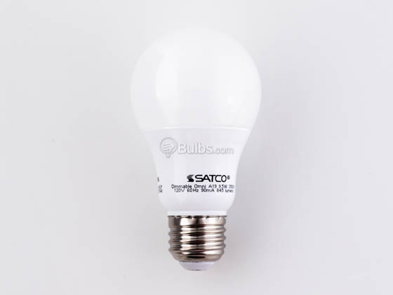 SATCO S9837 9.5W A19 3500K Medium E26 Base Energy Savings LED White Light Bulb