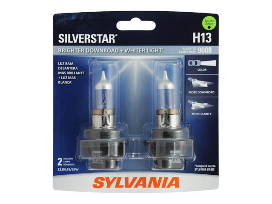 Sylvania 36194 H13ST.BP2 EN-SP 2/SKU 8/BX 80/CS 9008, H13 SilverStar Headlight