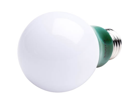 Satco Products, Inc. S9643 2A19/LED/GREEN/120V Satco Non-Dimmable 2W Green A19 LED Bulb, Enclosed Rated