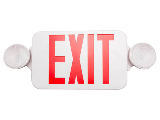 Fulham FHEC30WR FHEC30-WR Firehorse LED Dual Head Exit/Emergency Sign With LED Lamp Heads, Red Letters