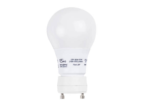 Euri Lighting EA19-2020eG EBA19DM/B/8.5W/800/230D/27K/GU24/E Dimmable 8.5W 2700K A19 LED Bulb, GU24 Base