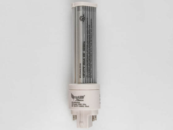 MaxLite 76610 6PLG24QLED35 Maxlite Non-Dimmable 6W 4 Pin 3500K G24q LED Bulb, Ballast Bypass
