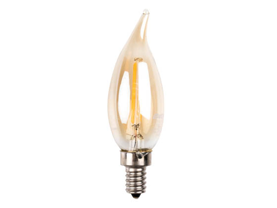 Bulbrite 776603 LED2CA10/22K/FIL-NOS/2 Dimmable 2.5W 2200K Vintage CA10 Filament LED Bulb, Enclosed Fixture Rated