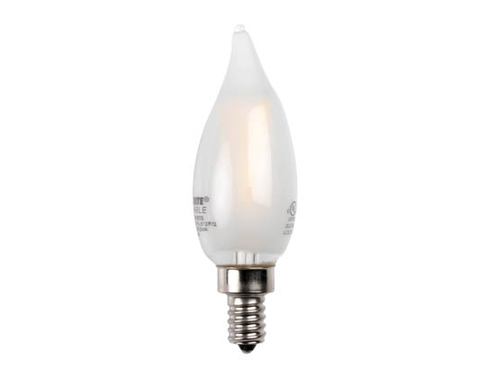 Bulbrite 776661 LED2CA10/27K/FIL/E12/F/2 Dimmable 2.5W 2700K Decorative Frosted Filament LED Bulb, Enclosed Fixture Rated
