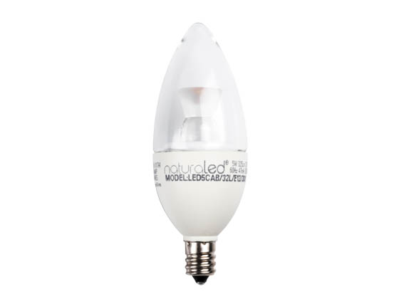 NaturaLED 5838 LED5CAB/32L/E12/30K Dimmable 5W 3000K Decorative LED Bulb