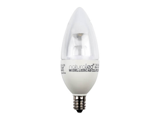 NaturaLED 5839 LED5CAB/32L/E12/50K Dimmable 5W 5000K Decorative LED Bulb