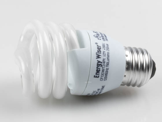 Bulbrite 509418 CF13CW/T2/4PK 13W 120V Cool White CFL Bulb