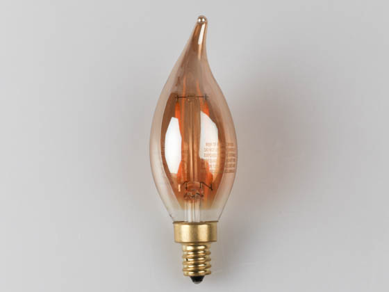 Bulbs.com 301612 BA11 120V 2.8W 25WE 822 E12 DIM G1 FIL FG AM ES Dimmable 2.8W 2200K Vintage BA11 Filament LED Bulb