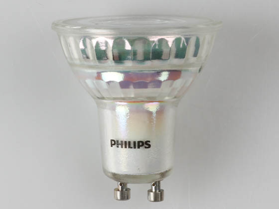 Philips Lighting 471565 4.5GU10/EDP/822-27/F35/CLA/GL/DIM FB Philips Dimmable 4.5W Warm Glow 2700K to 2200K 35° MR16 LED Bulb, GU10 Base