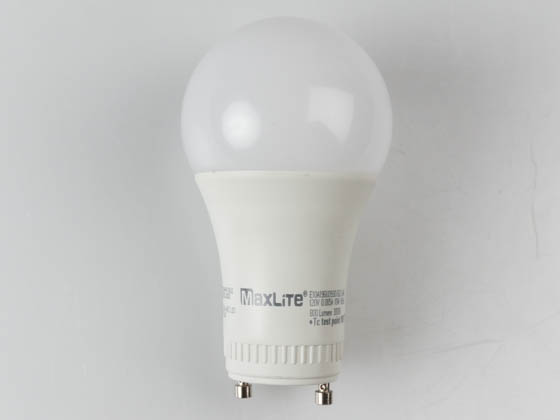 MaxLite 1409884 E10A19GUD930/G2/JA8 Maxlite Dimmable 10 Watt 3000K A19 LED Bulb, 92 CRI, JA8 Compliant, GU24 Base, Enclosed Rated