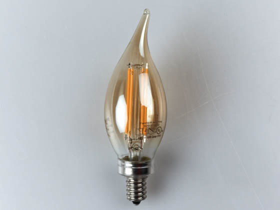 Philips Lighting 470773 4BA11/LED/827/E12/CL-A/DIM 120V Philips Dimmable 4 Watt 2700K Decorative Filament LED Bulb