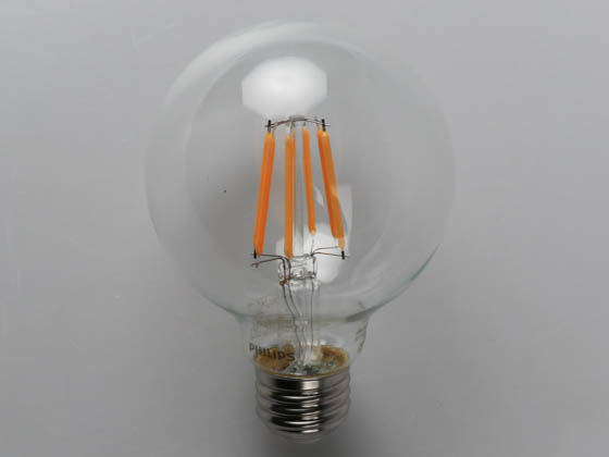Philips Lighting 470807 5G25/AMB/822-27/E26/CL/GL/WGD Philips Dimmable 5W Warm Glow 2700K-2200K G25 Filament LED Bulb