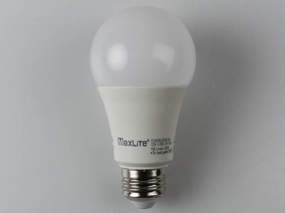 MaxLite 1408733 E12A19DLED930/JA8 Maxlite Dimmable 12 Watt 3000K A19 LED Bulb, 92 CRI, JA8 Compliant, Enclosed Rated