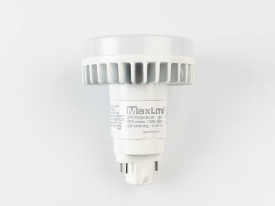 MaxLite 1408689 12PLG24QVLED40 Maxlite Non-Dimmable 12W 4 Pin Vertical 4000K G24q LED Bulb, Ballast Compatible